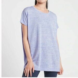 ATHLETA PERIWINKLE HEATHER SCOOP SHORT SLEEVE RELEASE BREEZY TEE XXS